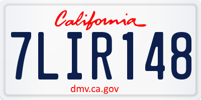 CA license plate 7LIR148