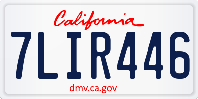 CA license plate 7LIR446