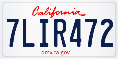 CA license plate 7LIR472