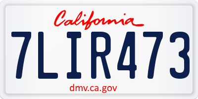 CA license plate 7LIR473
