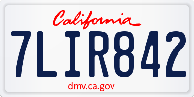CA license plate 7LIR842