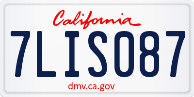CA license plate 7LIS087