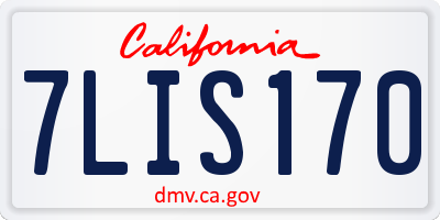 CA license plate 7LIS170