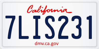 CA license plate 7LIS231