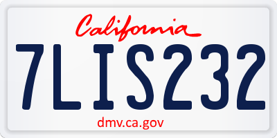 CA license plate 7LIS232
