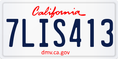 CA license plate 7LIS413