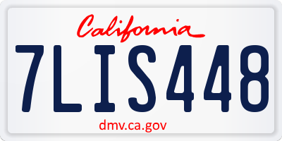 CA license plate 7LIS448