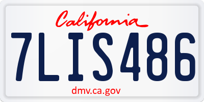 CA license plate 7LIS486
