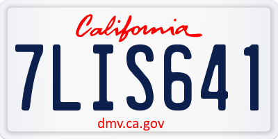 CA license plate 7LIS641