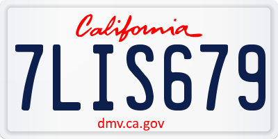CA license plate 7LIS679