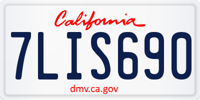CA license plate 7LIS690