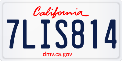 CA license plate 7LIS814