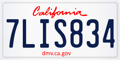 CA license plate 7LIS834