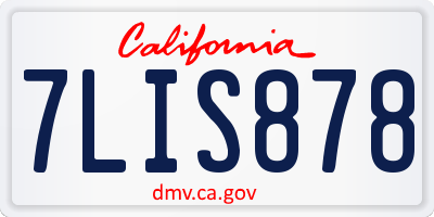 CA license plate 7LIS878