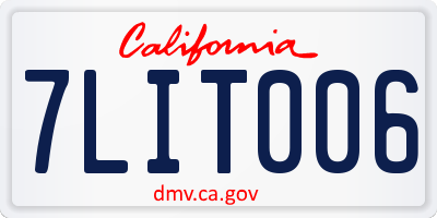 CA license plate 7LIT006