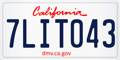 CA license plate 7LIT043