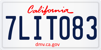 CA license plate 7LIT083