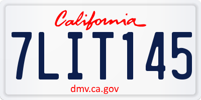 CA license plate 7LIT145