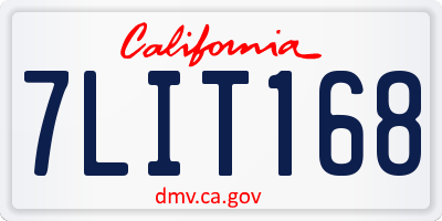 CA license plate 7LIT168