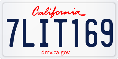 CA license plate 7LIT169