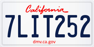 CA license plate 7LIT252