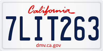 CA license plate 7LIT263