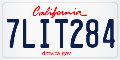 CA license plate 7LIT284