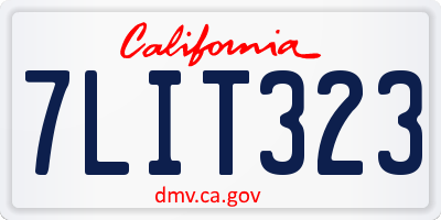 CA license plate 7LIT323