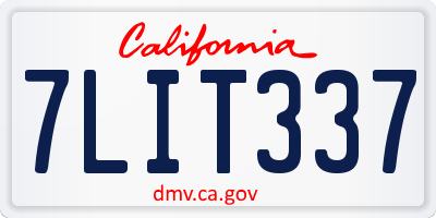 CA license plate 7LIT337