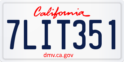 CA license plate 7LIT351