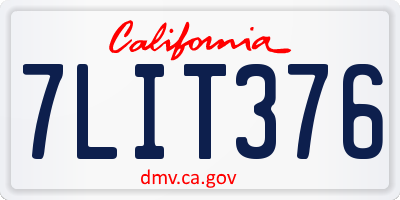 CA license plate 7LIT376