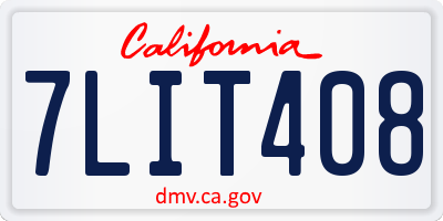 CA license plate 7LIT408