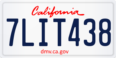CA license plate 7LIT438