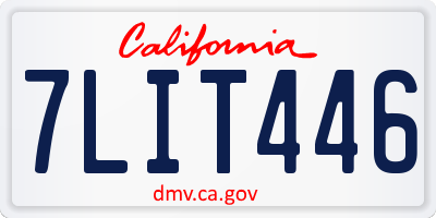 CA license plate 7LIT446