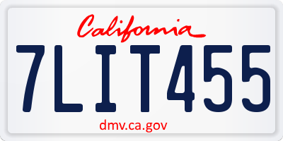 CA license plate 7LIT455