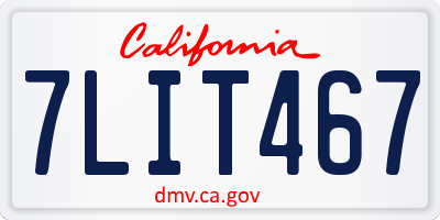 CA license plate 7LIT467