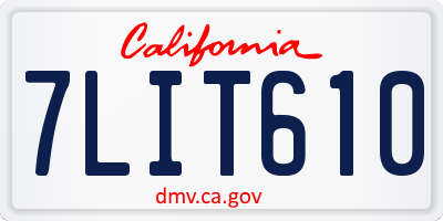 CA license plate 7LIT610