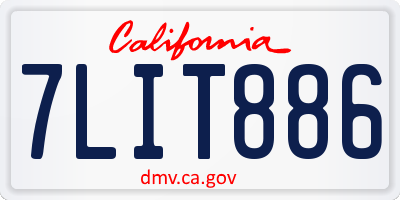 CA license plate 7LIT886