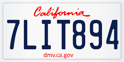 CA license plate 7LIT894