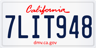 CA license plate 7LIT948