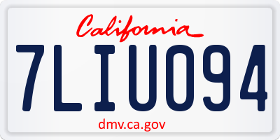 CA license plate 7LIU094