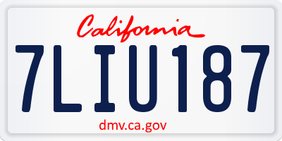 CA license plate 7LIU187