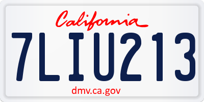 CA license plate 7LIU213