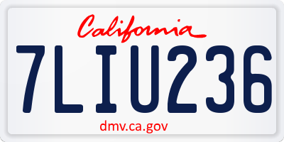 CA license plate 7LIU236