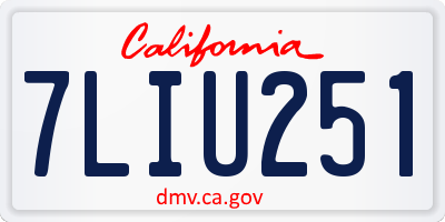 CA license plate 7LIU251