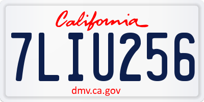 CA license plate 7LIU256