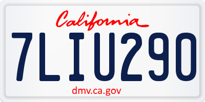 CA license plate 7LIU290