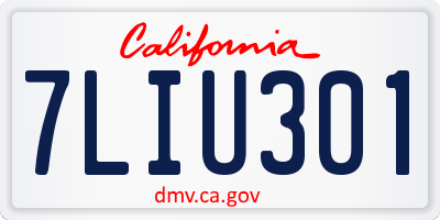 CA license plate 7LIU301