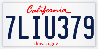 CA license plate 7LIU379