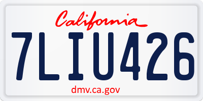 CA license plate 7LIU426